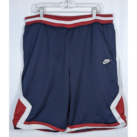 Nike Vintage Basketball Shorts Men’s XXL 2XL Y2K Red White Blue Silver Tag VTG - Picture 1 of 3